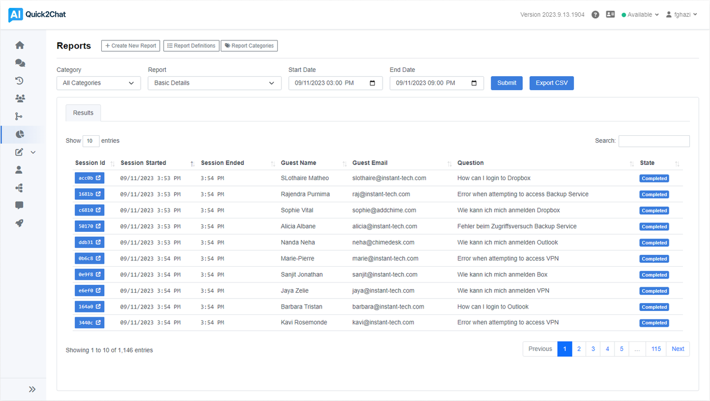 Track & Report All Chats - Helpdesk solutions feature