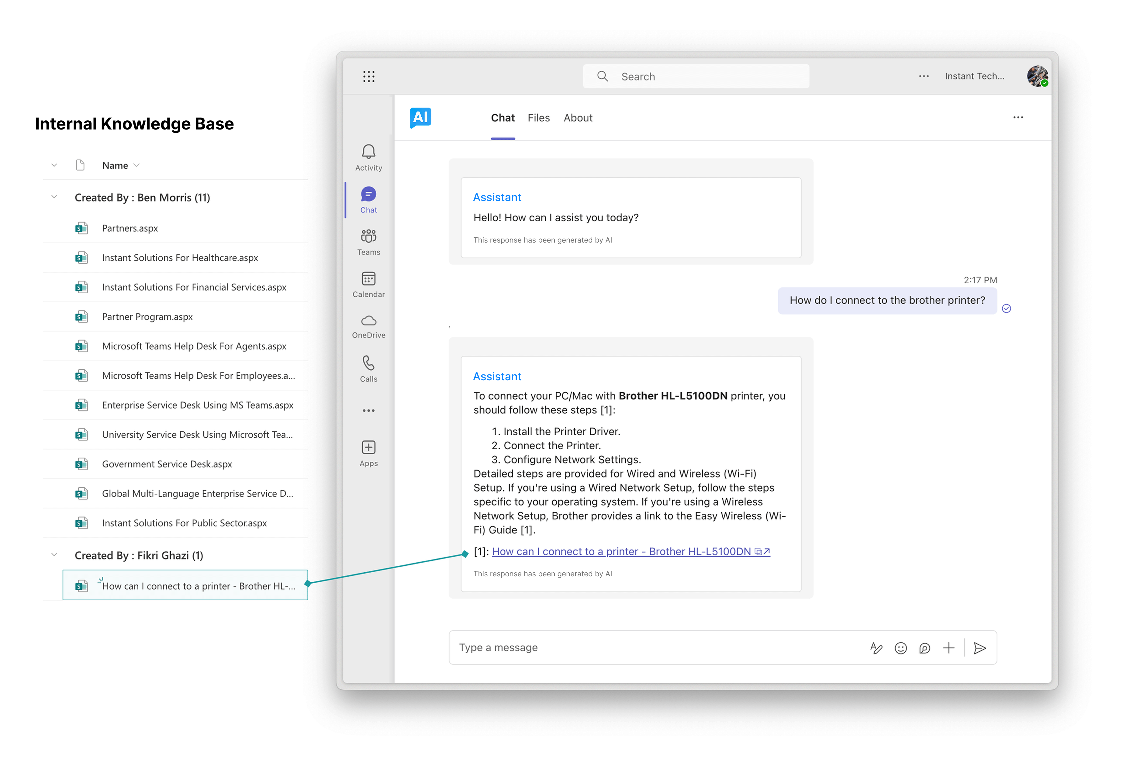 AI Helpdesk Solutions for Manufacturing showing automated support for IT, HR, and operational inquiries