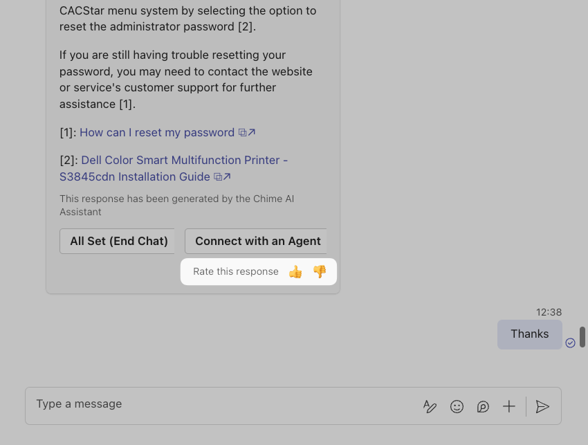 Message-Level Satisfaction Tracking - Helpdesk solutions feature