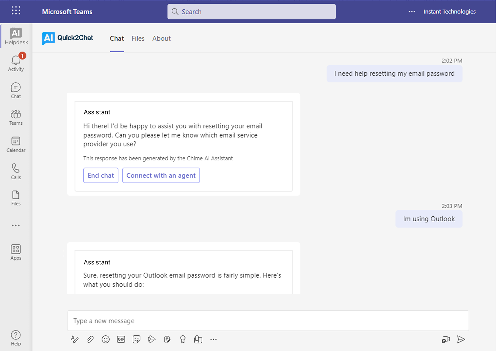Enterprise AI Helpdesk Microsoft Teams Integration for Manufacturing